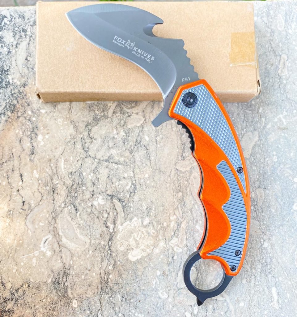 Fox Knives F91 Folding Karambit - striking orange - KZ GEAR